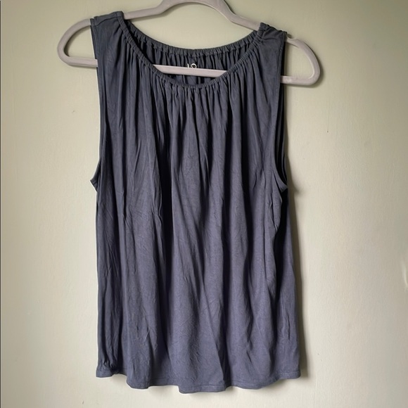 LOFT Tops - LOFT Gray/Blue Ruched Sleeveless Tank Top